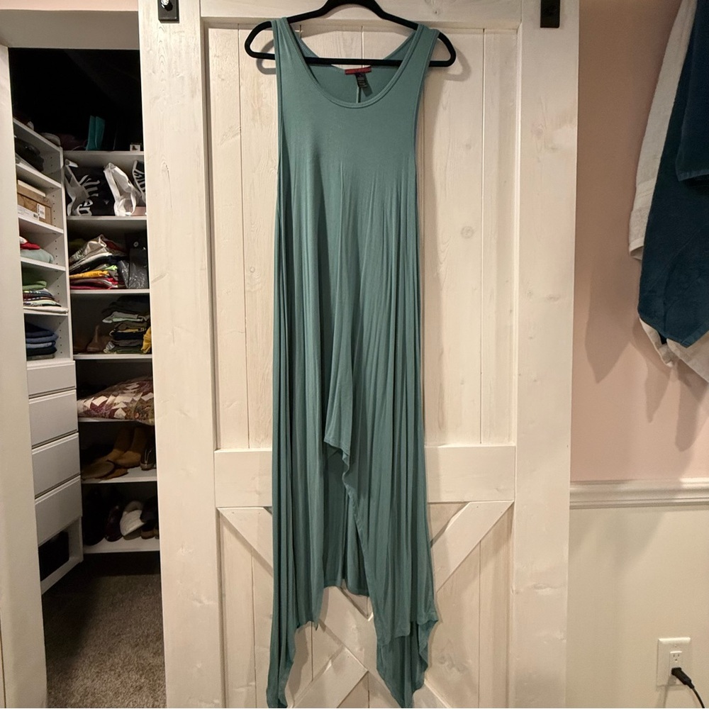 Teal High-Low Asymmetrical Dress